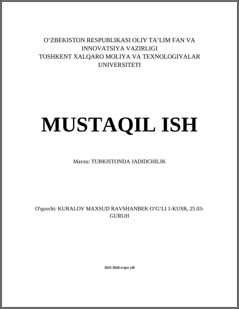 Turkistonda Jadidchilik