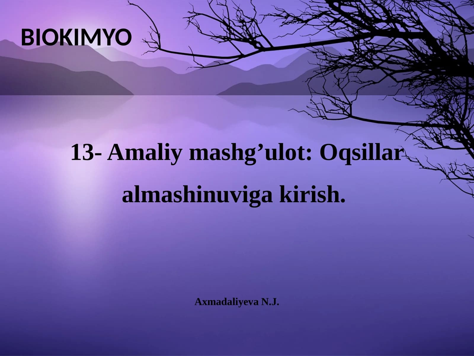 Oqsillar Almashinuvi