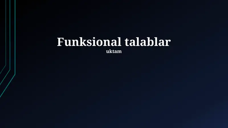 Funksional talablar