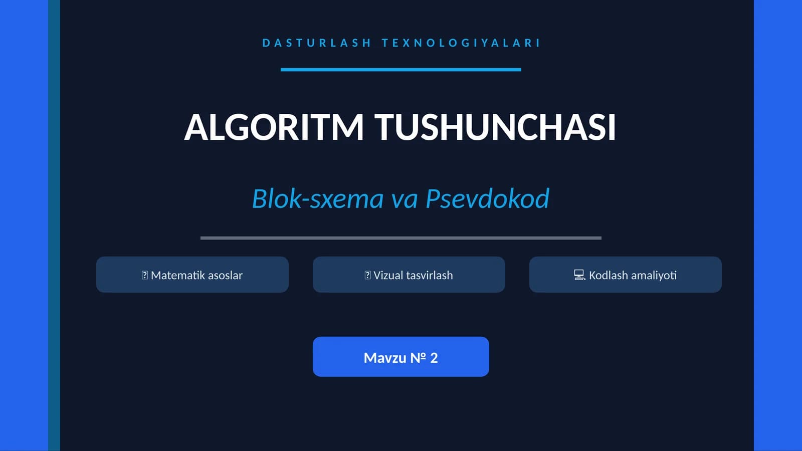 ALGORITM TUSHUNCHASI