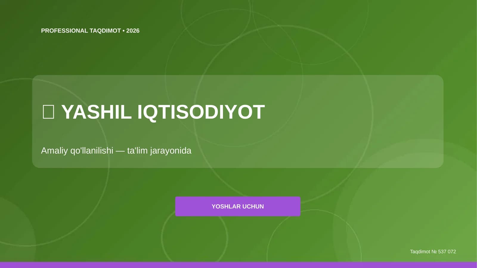 Yashil Iqtisodiyot: Amaliy Qo'llanilishi