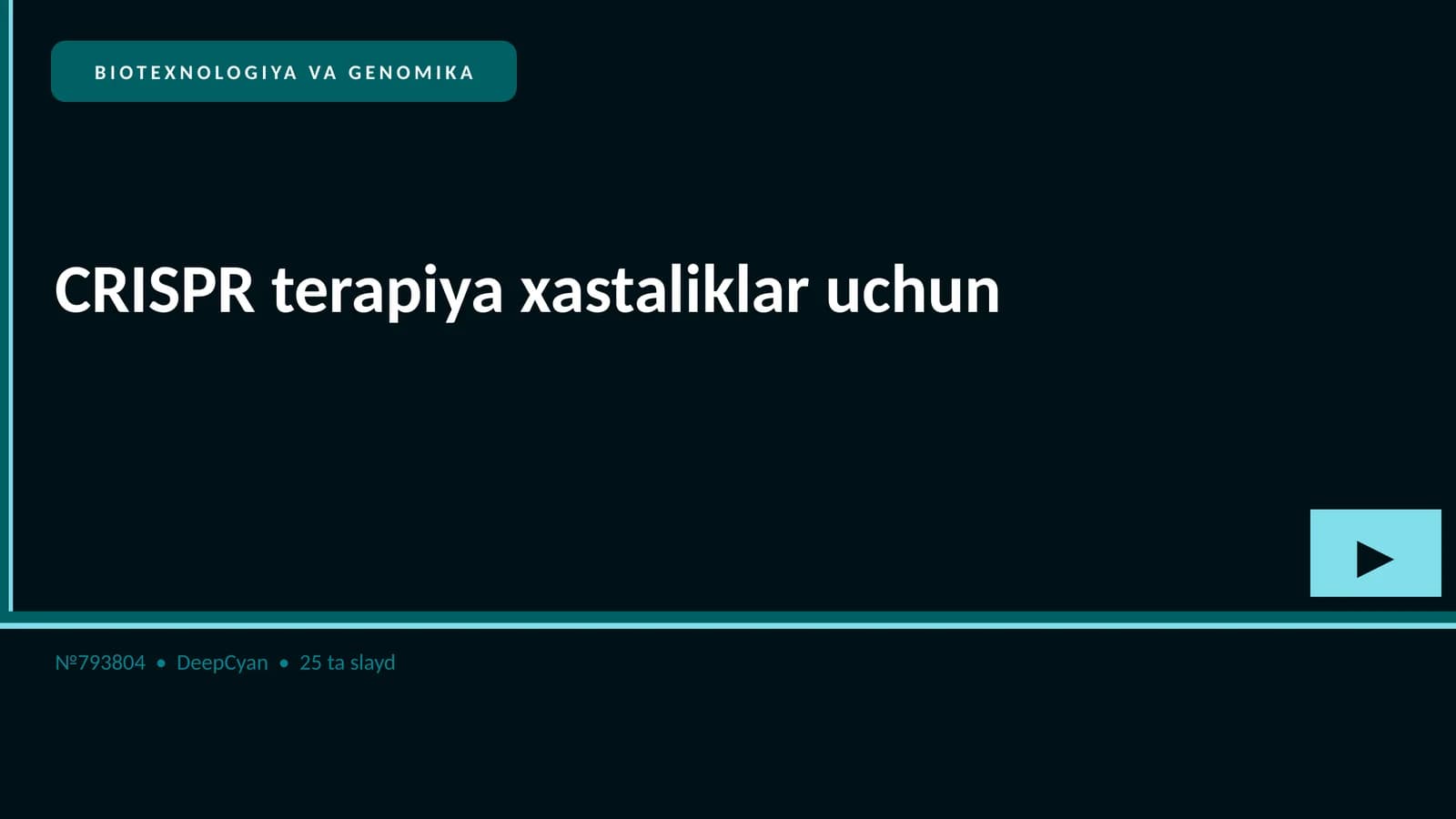BIOTEXNOLOGIYA VA GENOMIKA