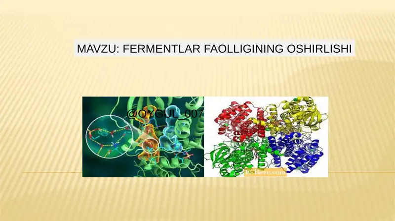 Fermentlar faolligining oshirilishi