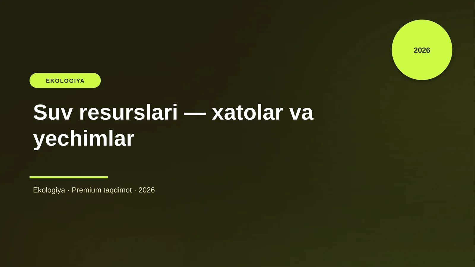 Suv resurslari — xatolar va yechimlar