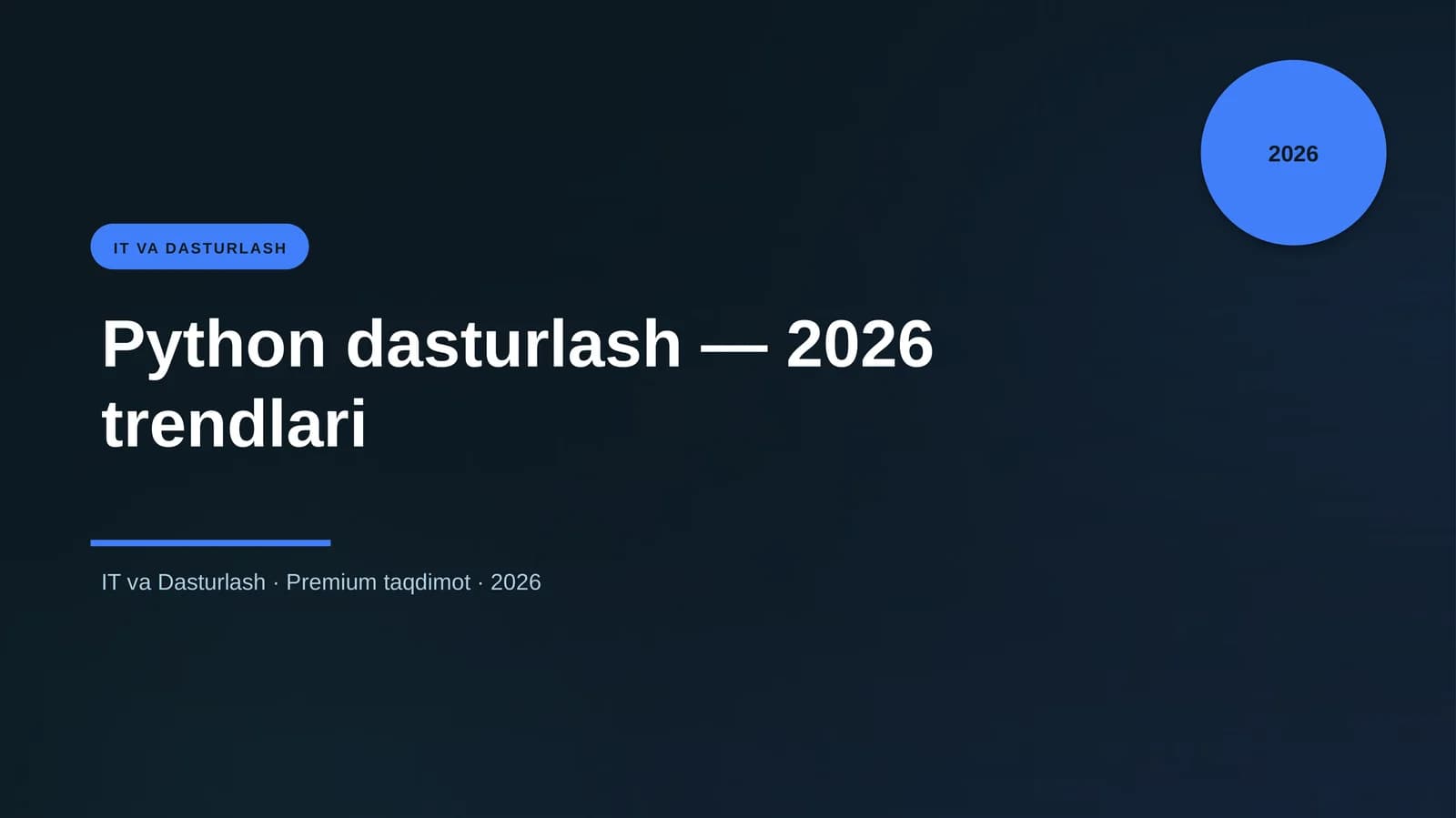 Python dasturlash — 2026 trendlari