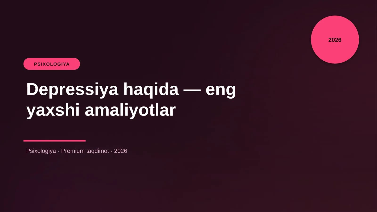 Depressiya haqida — eng yaxshi amaliyotlar
