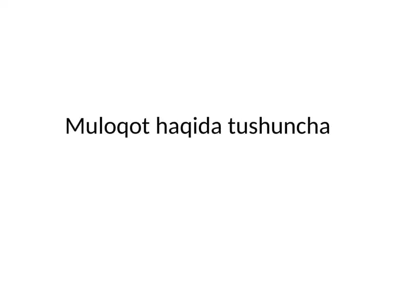 Muloqothaqidatushuncha