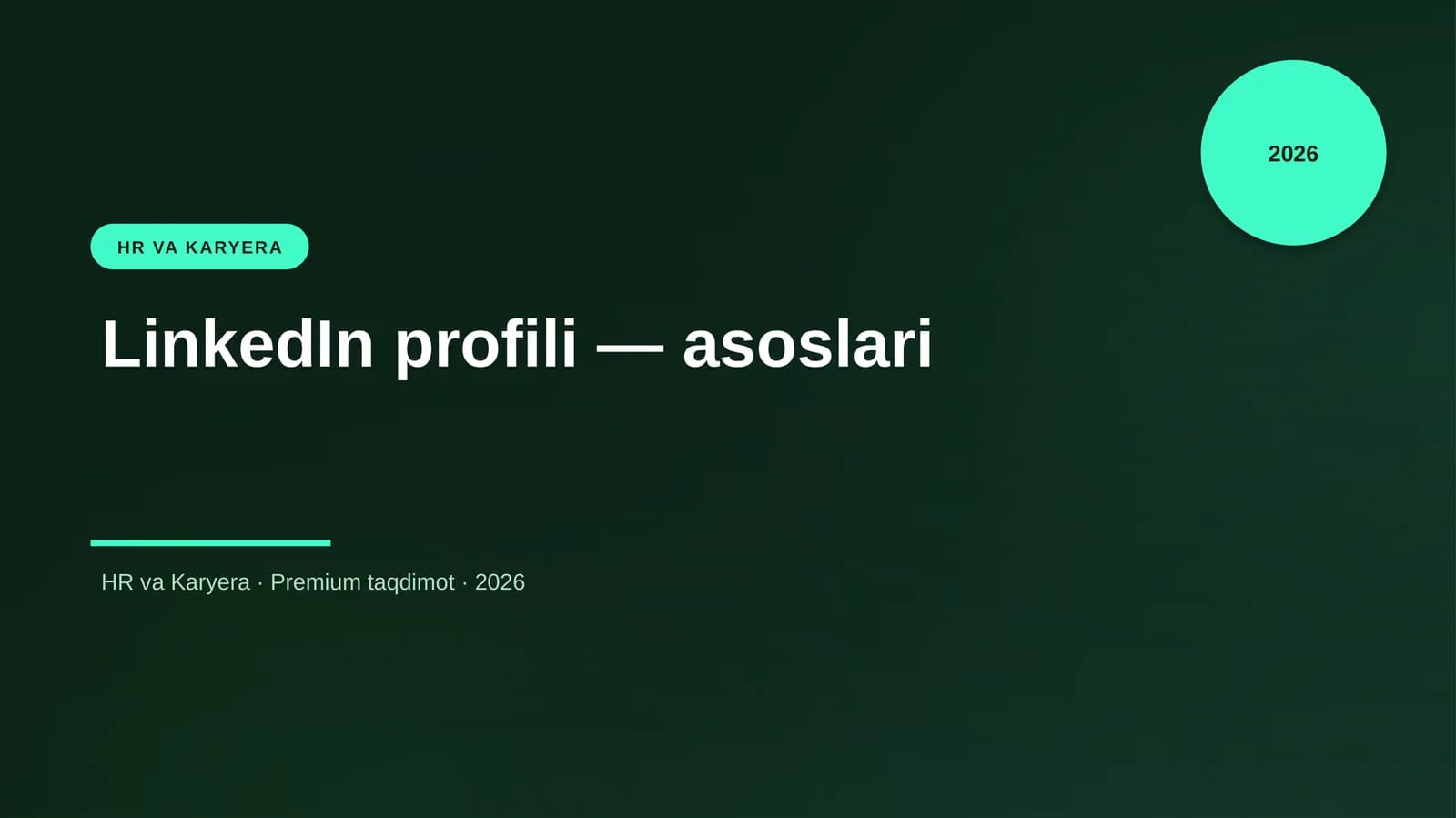 LinkedIn profili — asoslari