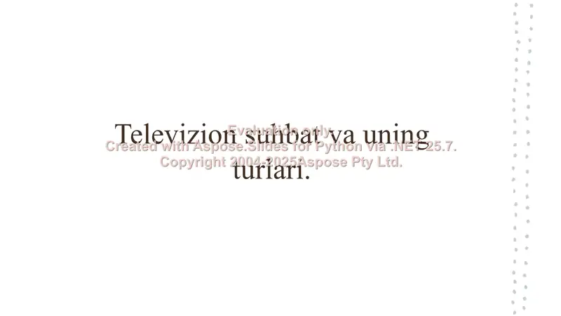 Televizion suhbat va uning turlari