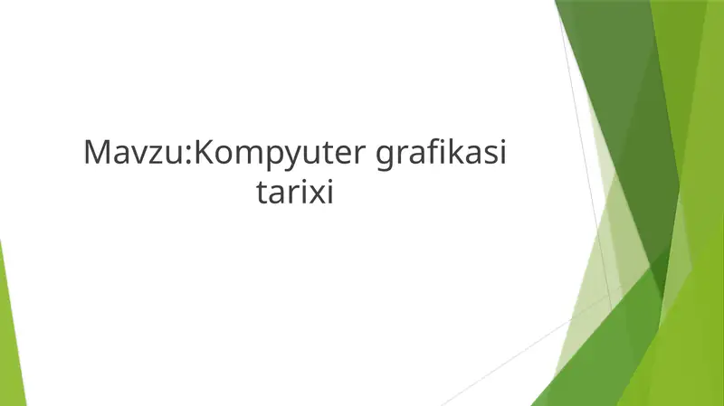 Kompyuter grafikasi tarixi