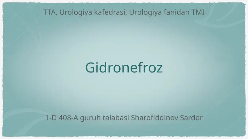 Gidronefroz