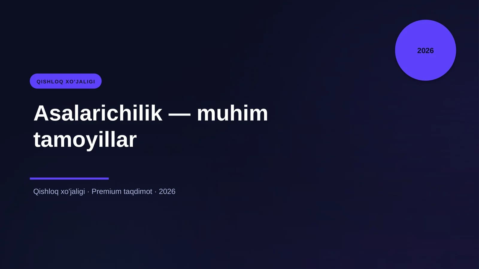 Asalarichilik - muhim tamoyillar