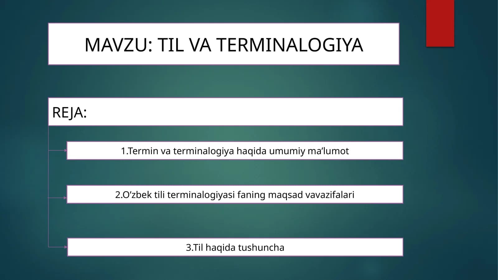 TIL VA TERMINALOGIYA