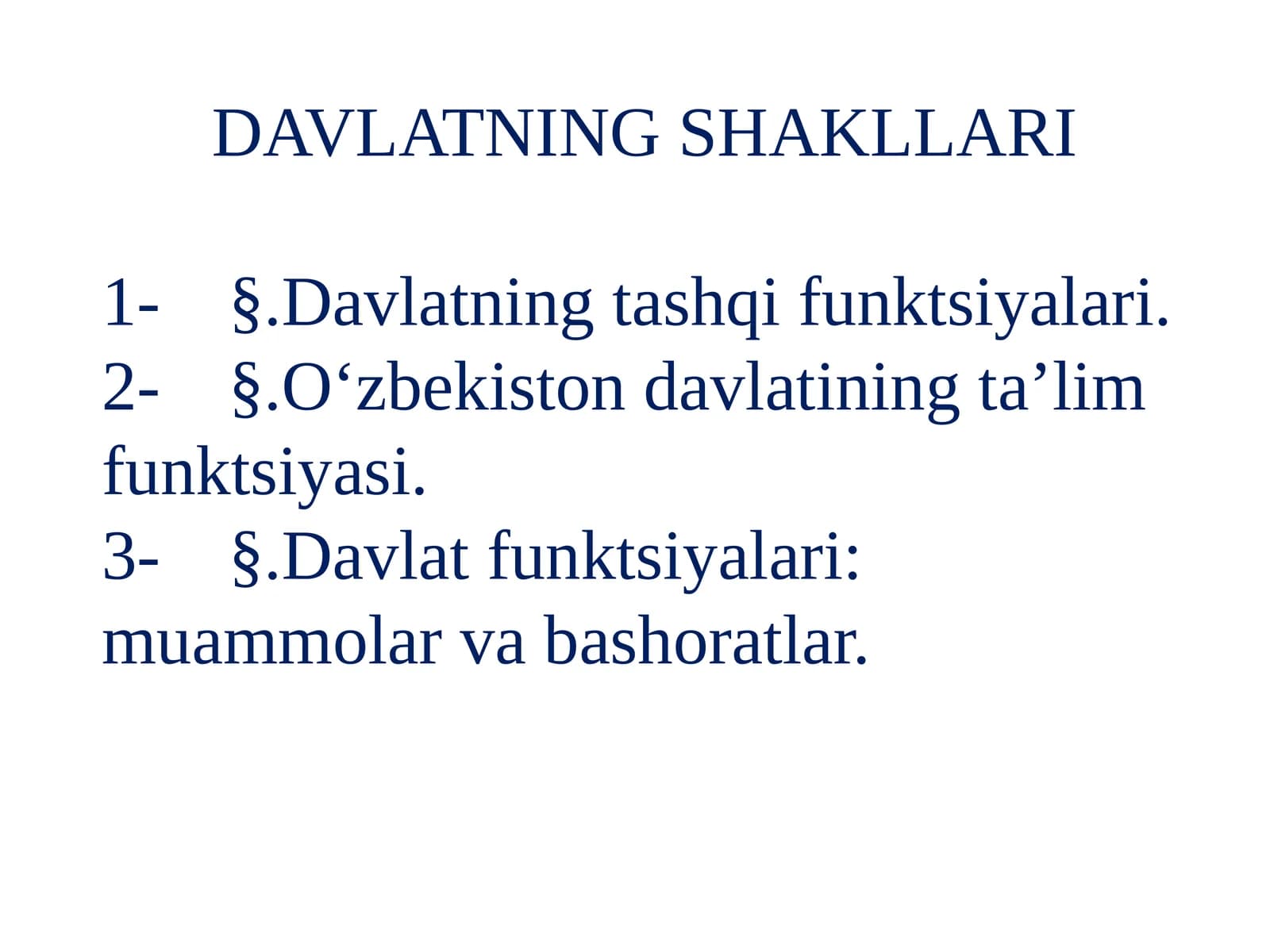 Davlatning shakllari
