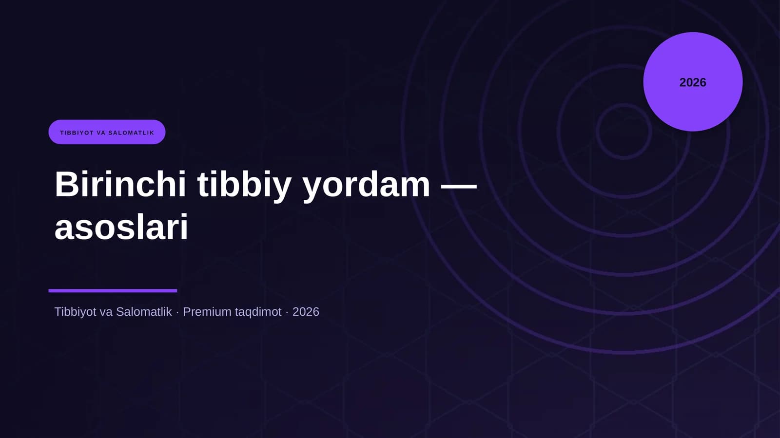 Birinchi tibbiy yordam — asoslari