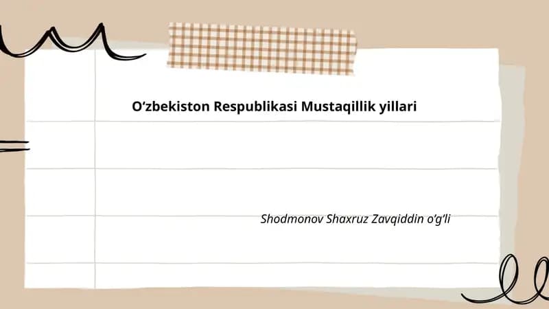 Oʻzbekiston Respublikasi Mustaqillik yillari