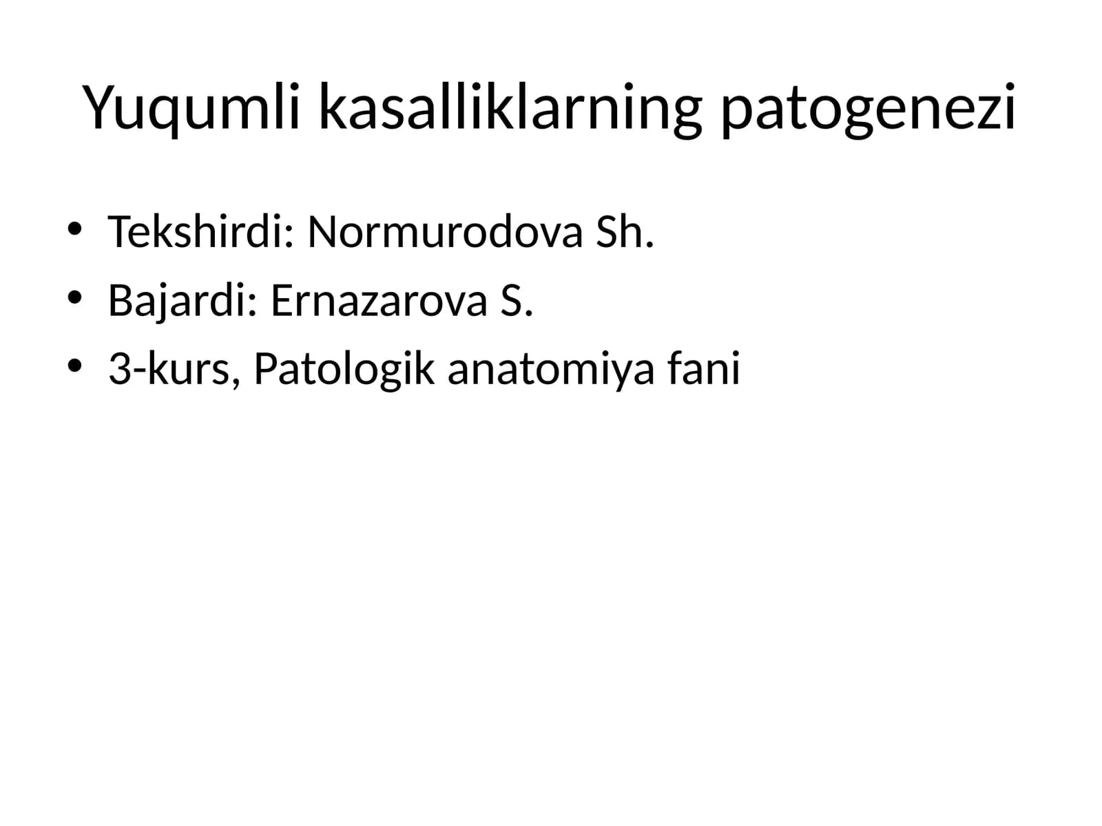 Yuqumli kasalliklarning patogenezi