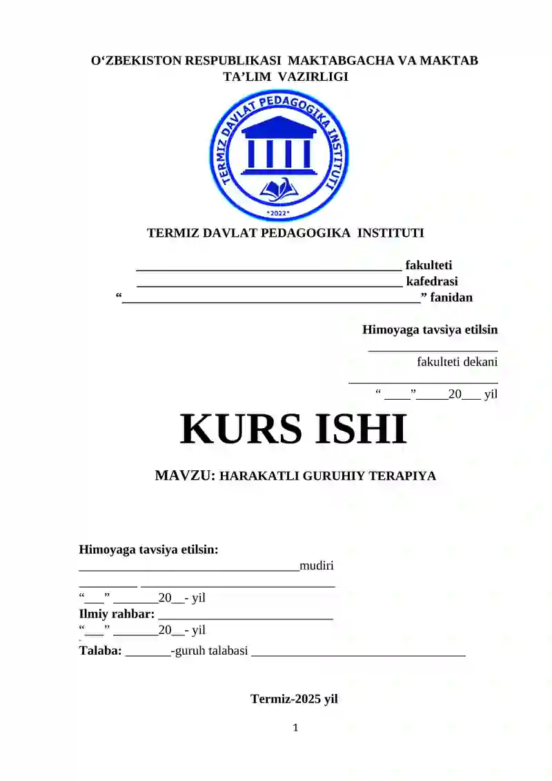 HARAKATLI GURUHIY TERAPIYA