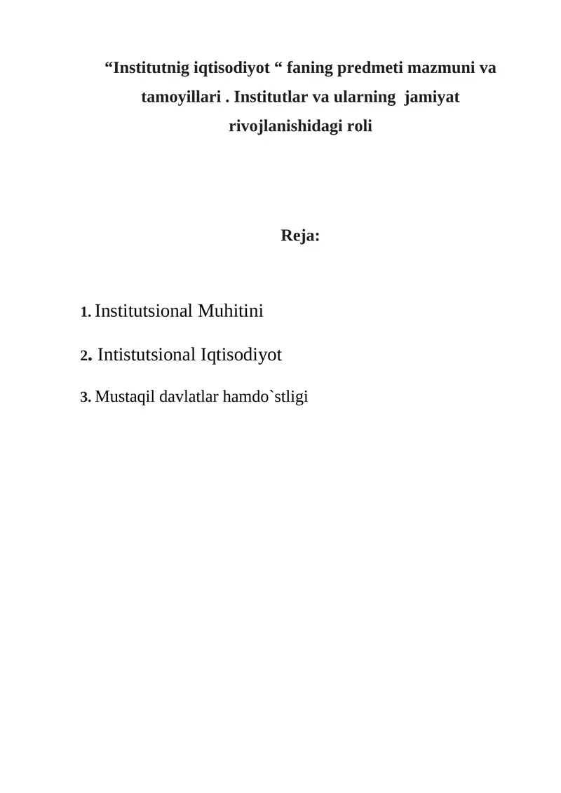 Institutsional Muhitini
