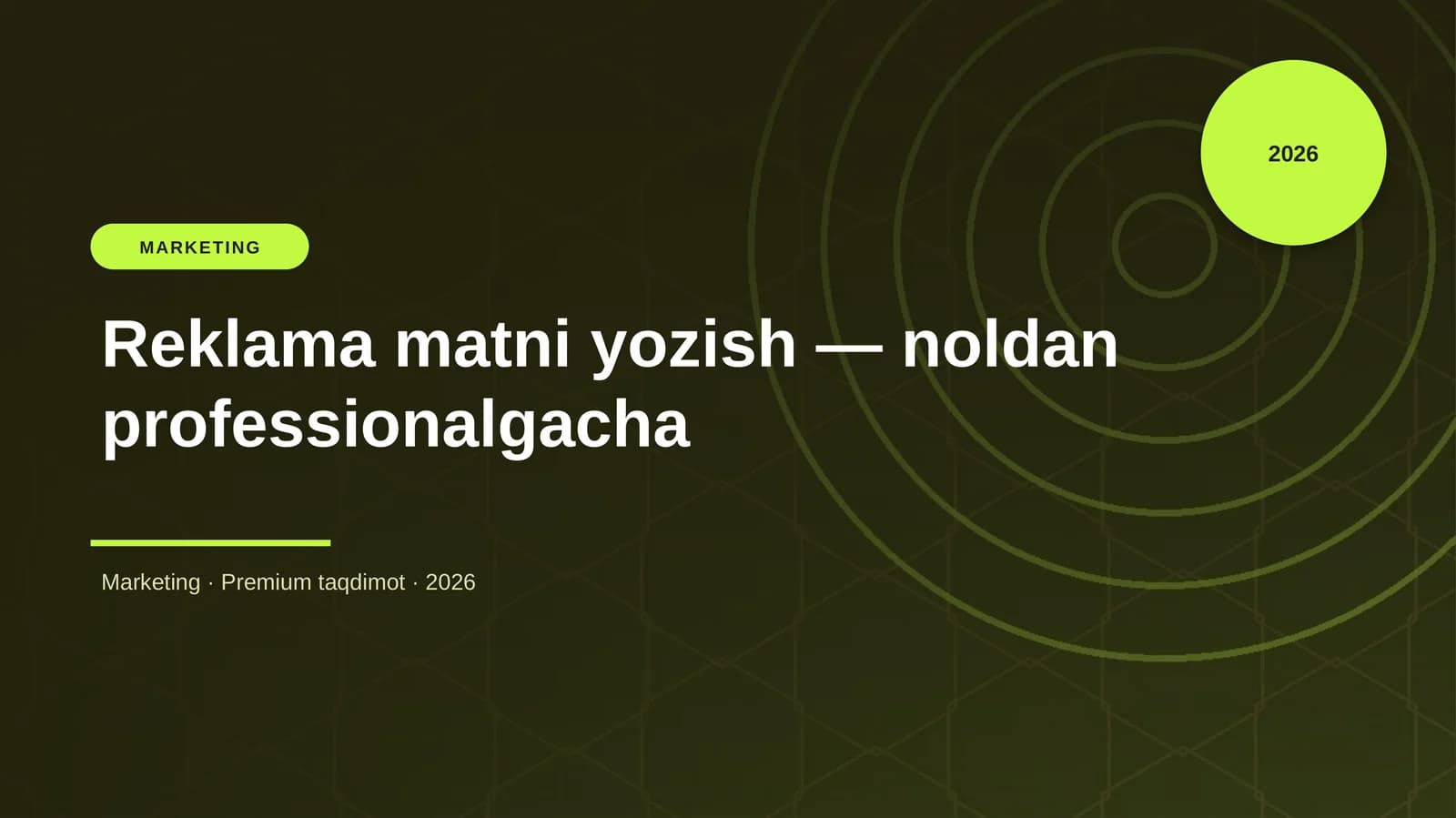 Reklama matni yozish — noldan professionalgacha