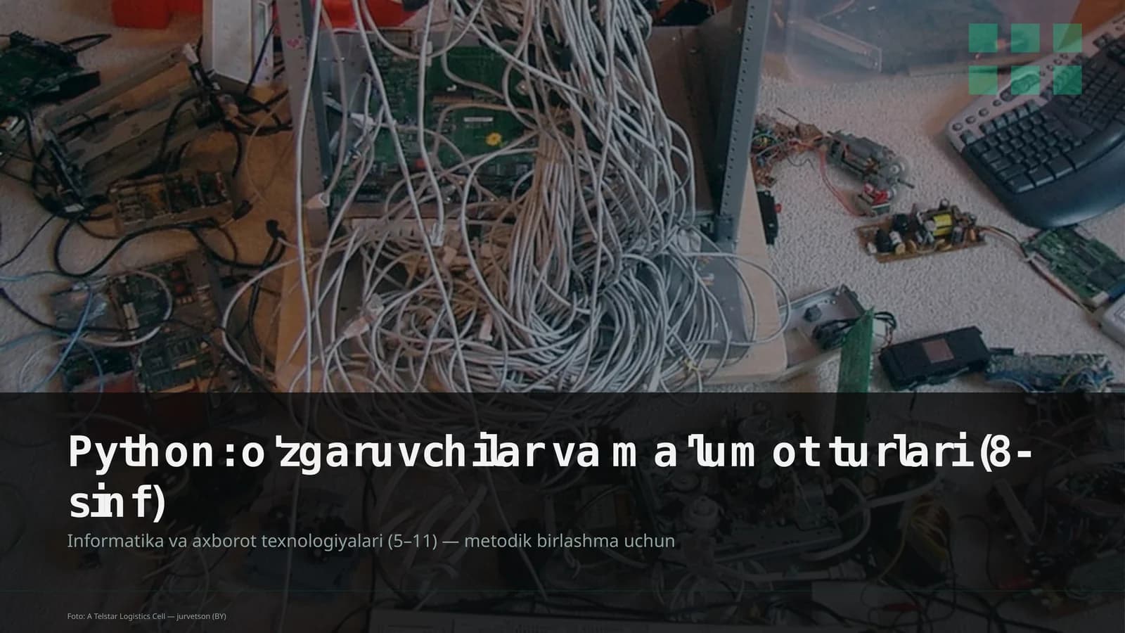 Python: o'zgaruvchilar va ma'lumot turlari (8-sinf)