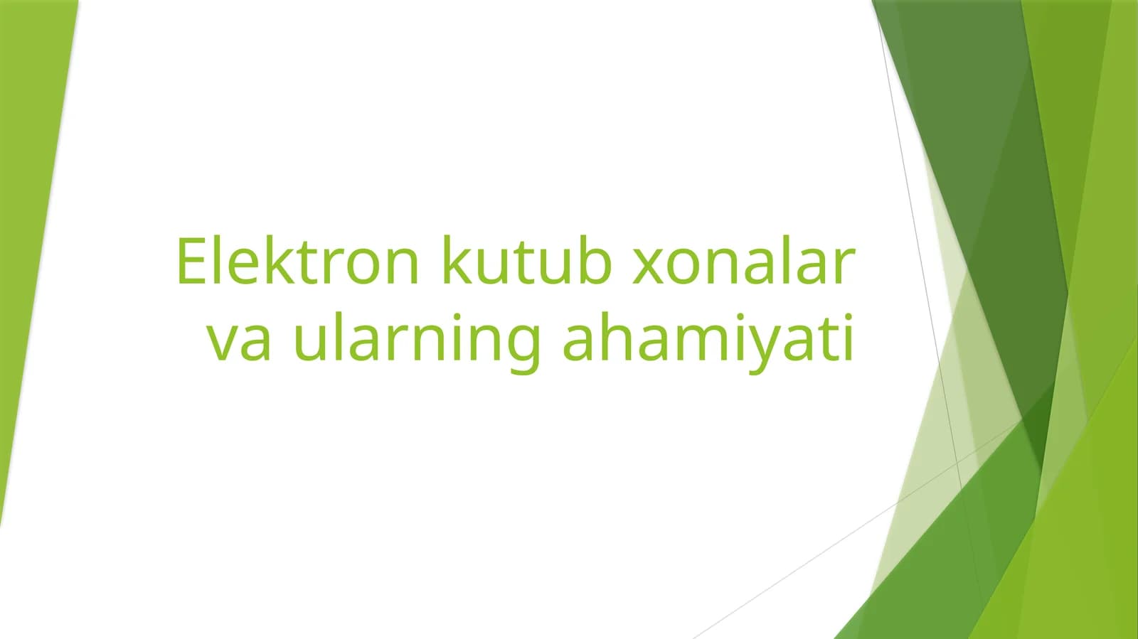 Elektron kutub xonalar va ularning ahamiyati