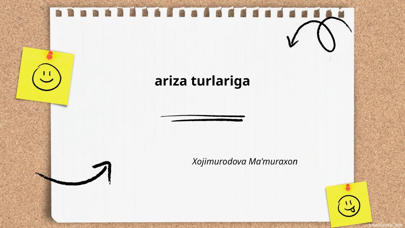 Ariza turlari va ularning xususiyatlari