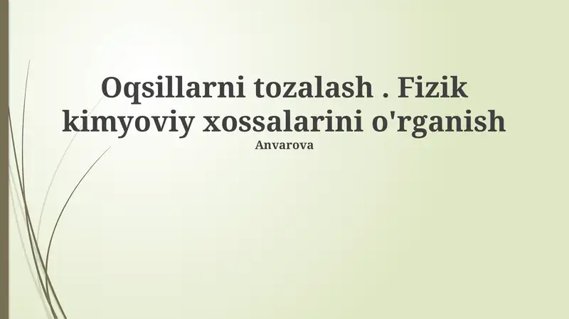 Oqsil Tozalash Usullari