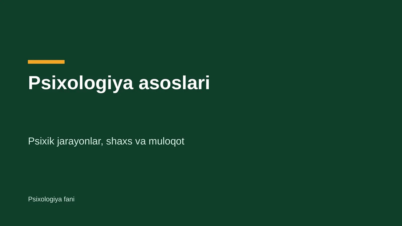 Psixologiya asoslari