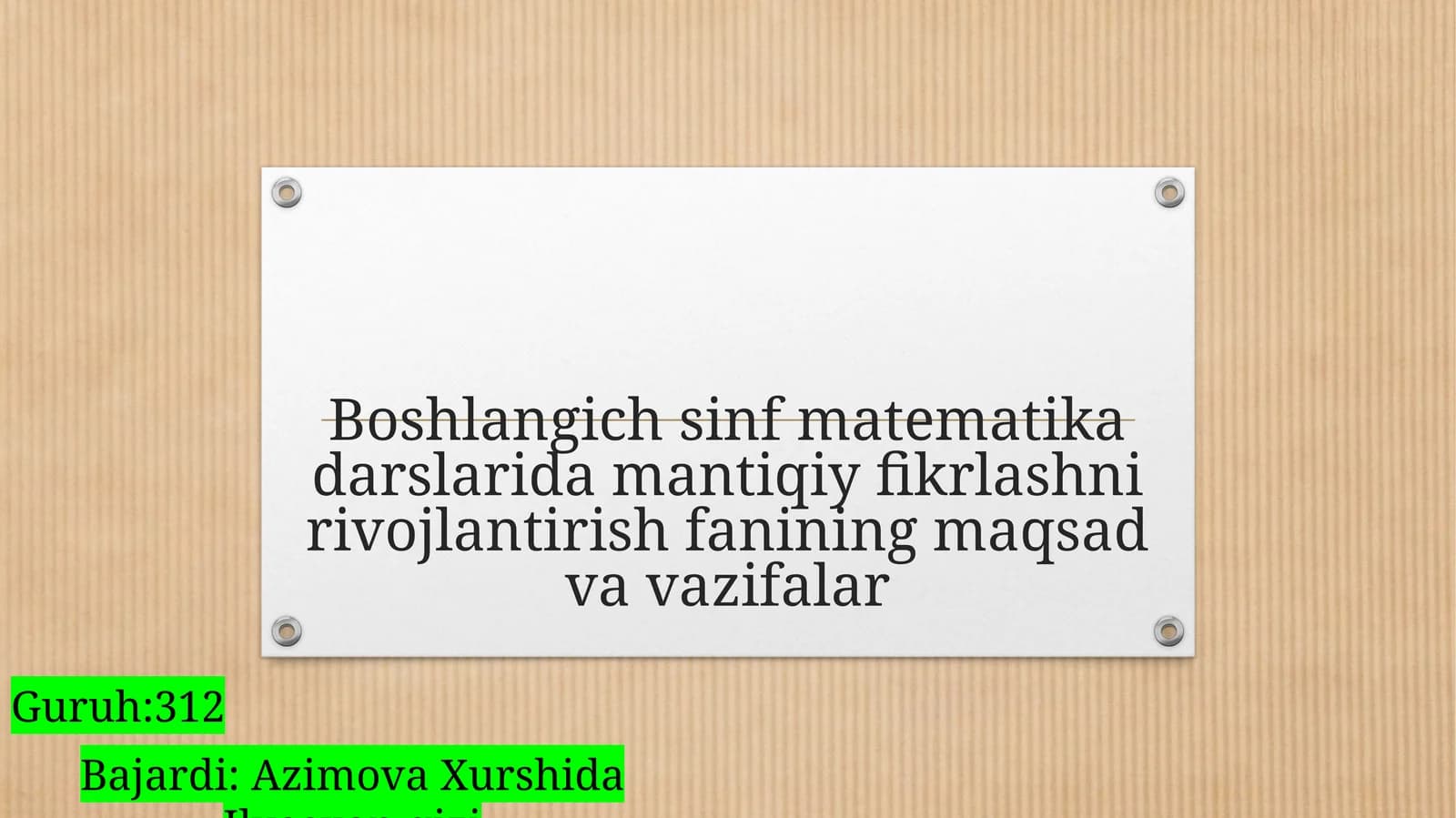 Boshlangichsinfmatematikadarslari