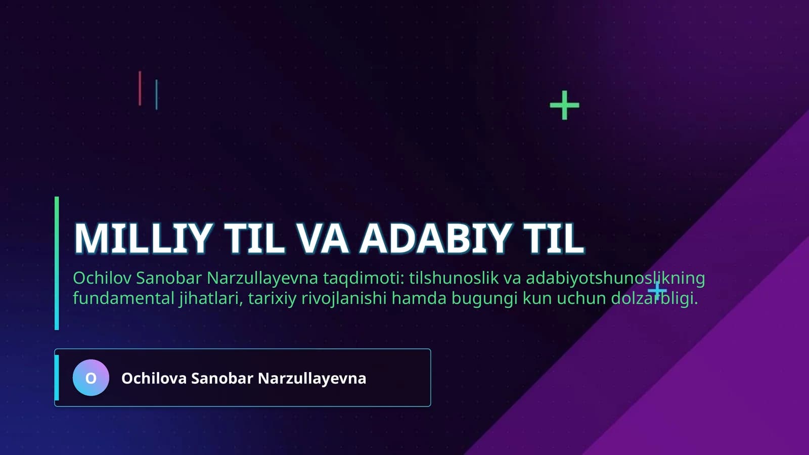 Milliy til va adabiy til
