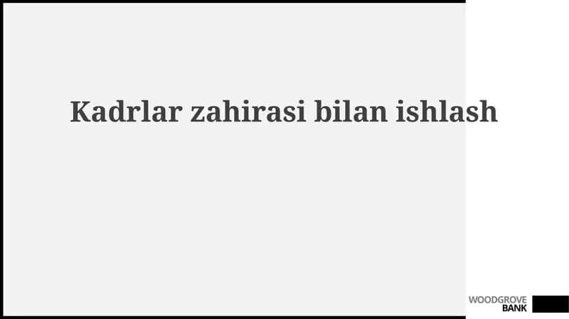 Kadrlar zaxirasini shakllantirish