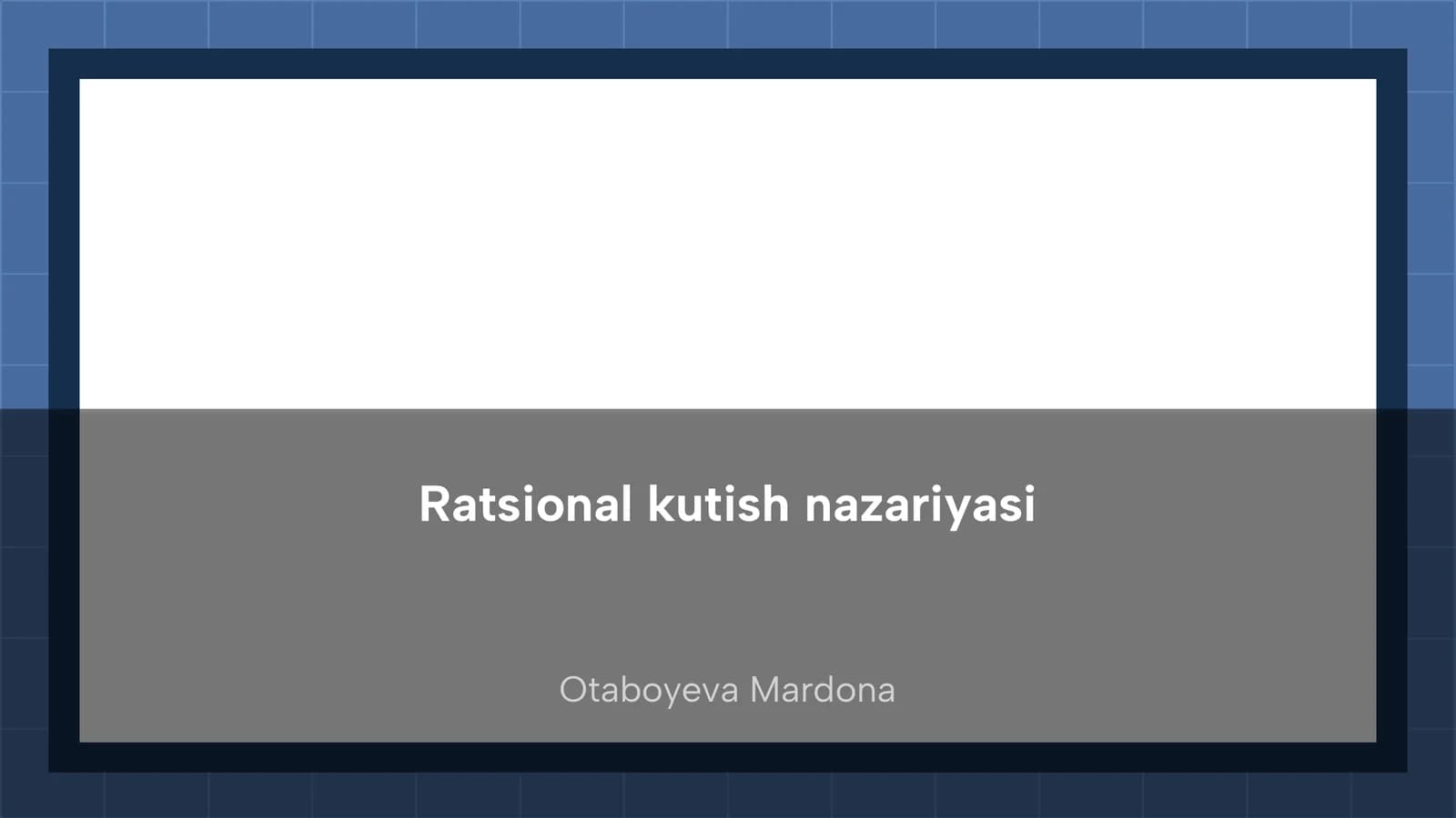 Ratsional kutish nazariyasi