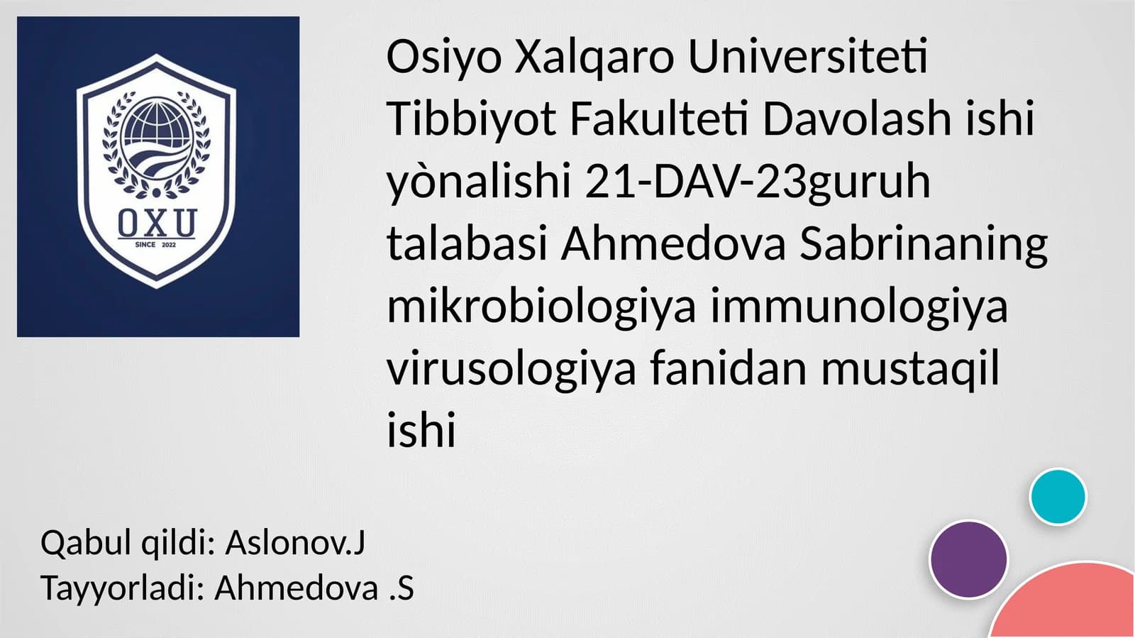 Leptospirozlar odamlar va hayvonlarga ta'sir qiladigan bakterial infektsiya. Alomatlari, laboratoriyadiagnostikasi va profylaktika haqida malumot