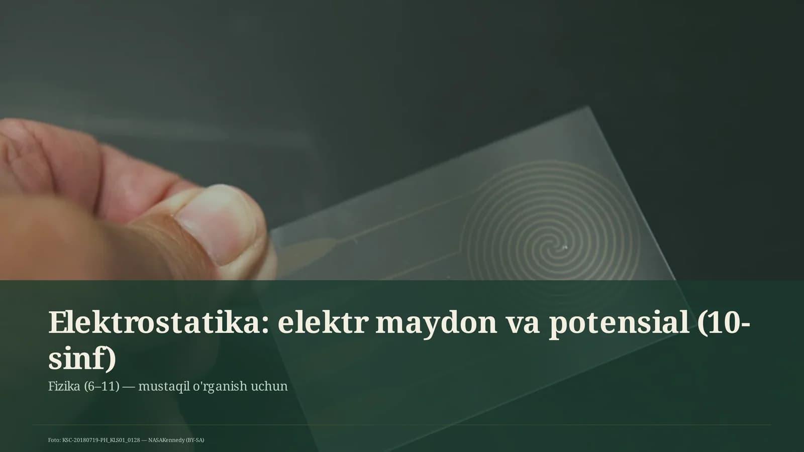 Elektrostatika: elektr maydon va potensial (10-sinf)