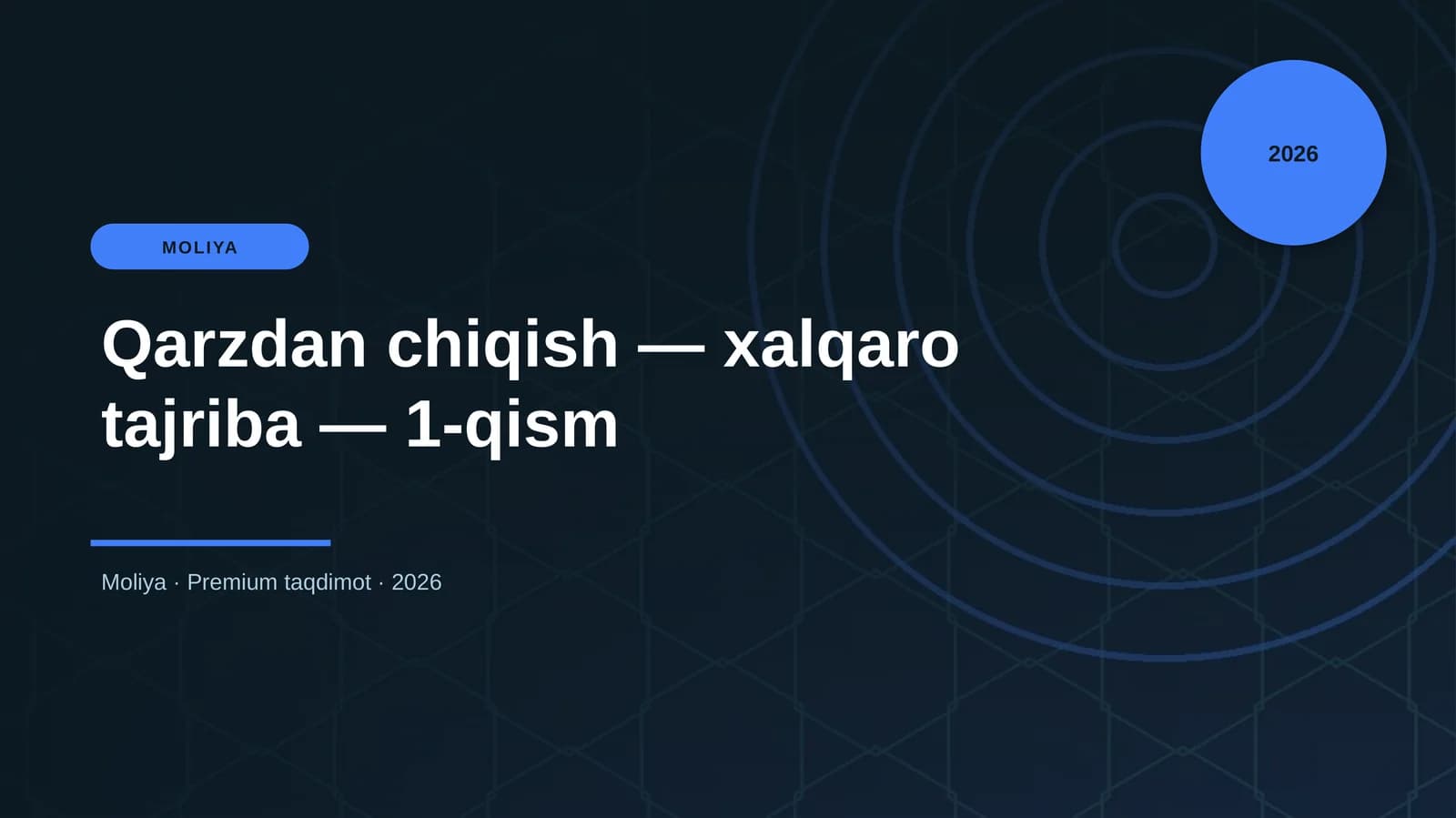 Qarzdan chiqish — xalqaro tajriba — 1-qism