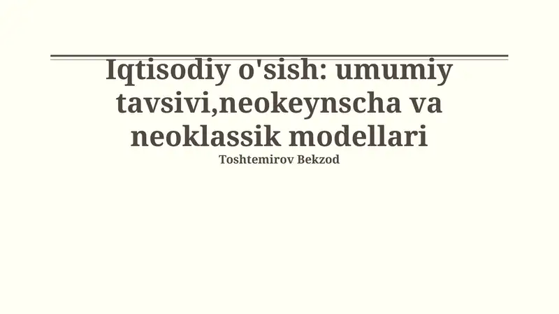 Solow modeli