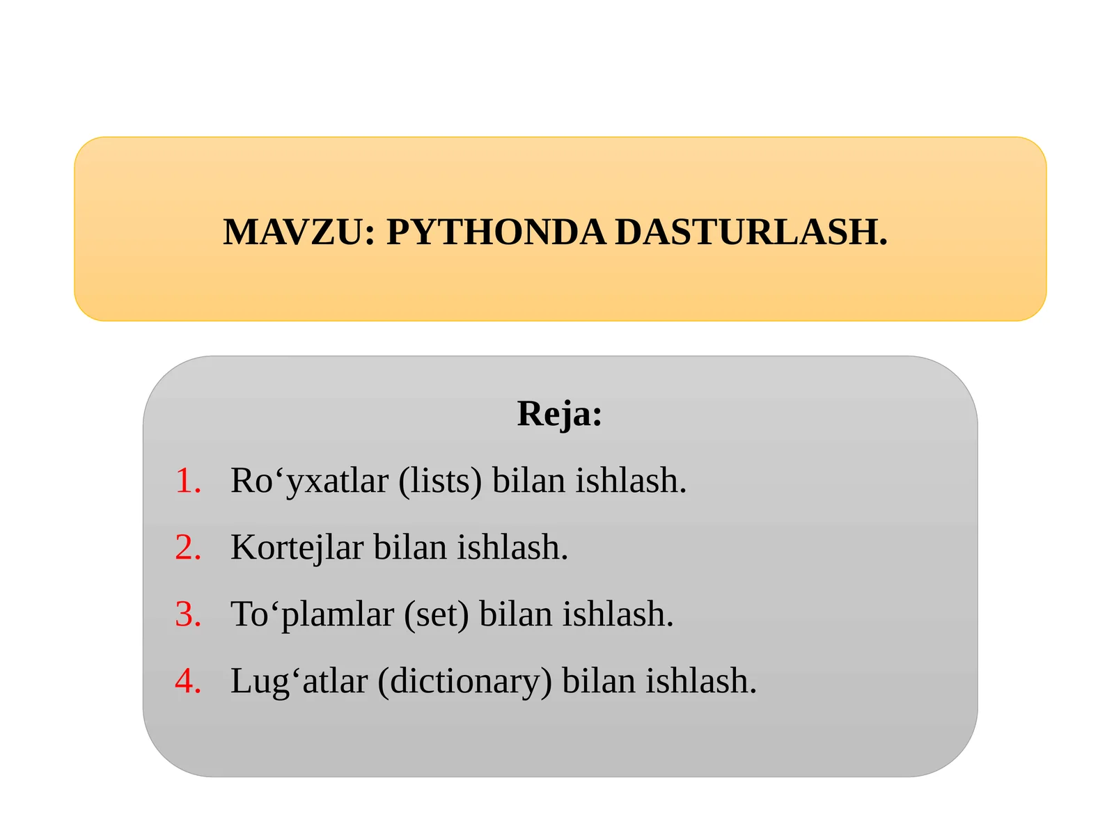 PYTHONDA DASTURLASH