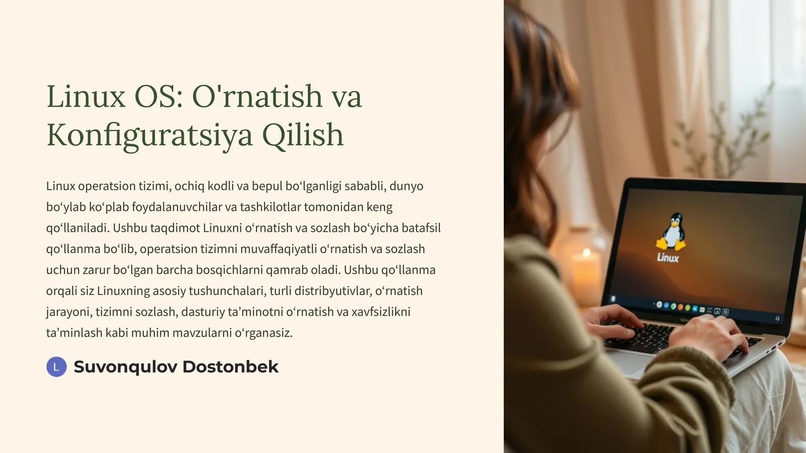 Linux OS: O'rnatish va Konfiguratsiya Qilish