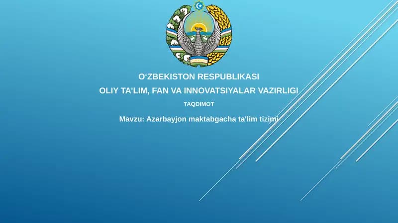 Azarbayjon maktabgacha ta'lim tizimi
