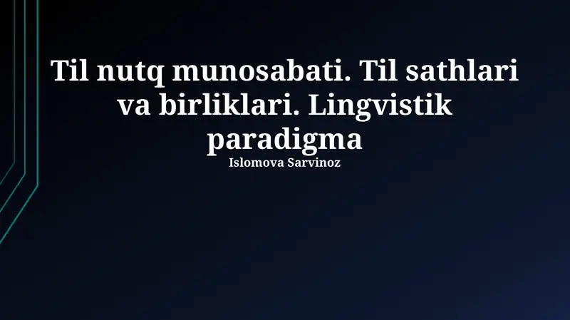Til nutq munosabati