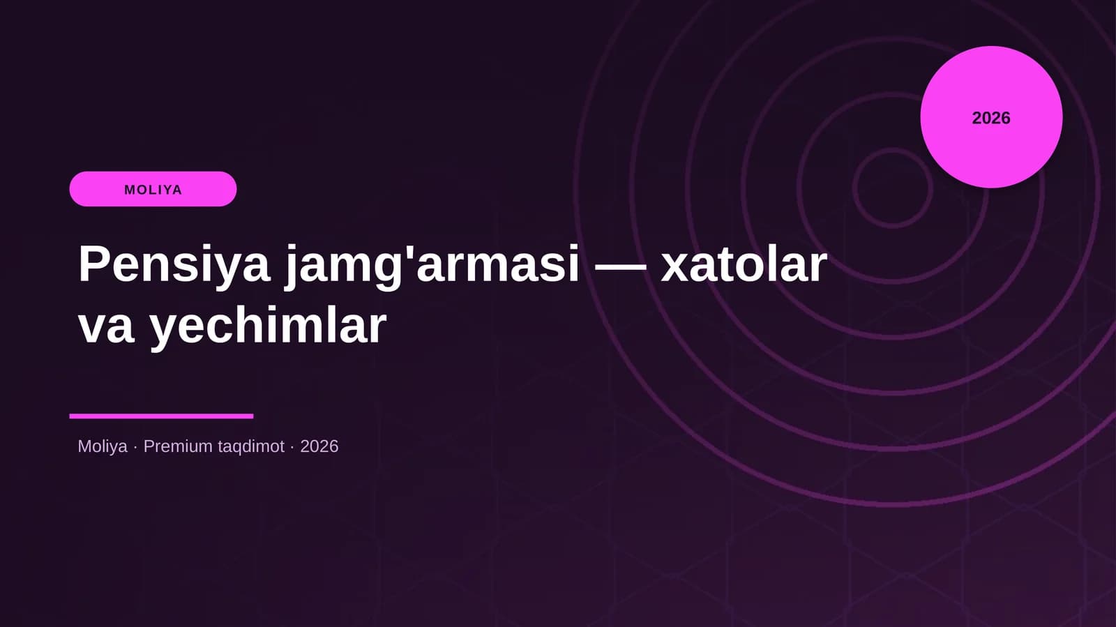 Pensiya jamg'armasi — xatolar va yechimlar