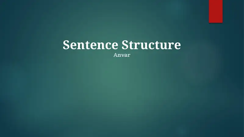 Sentence Structure