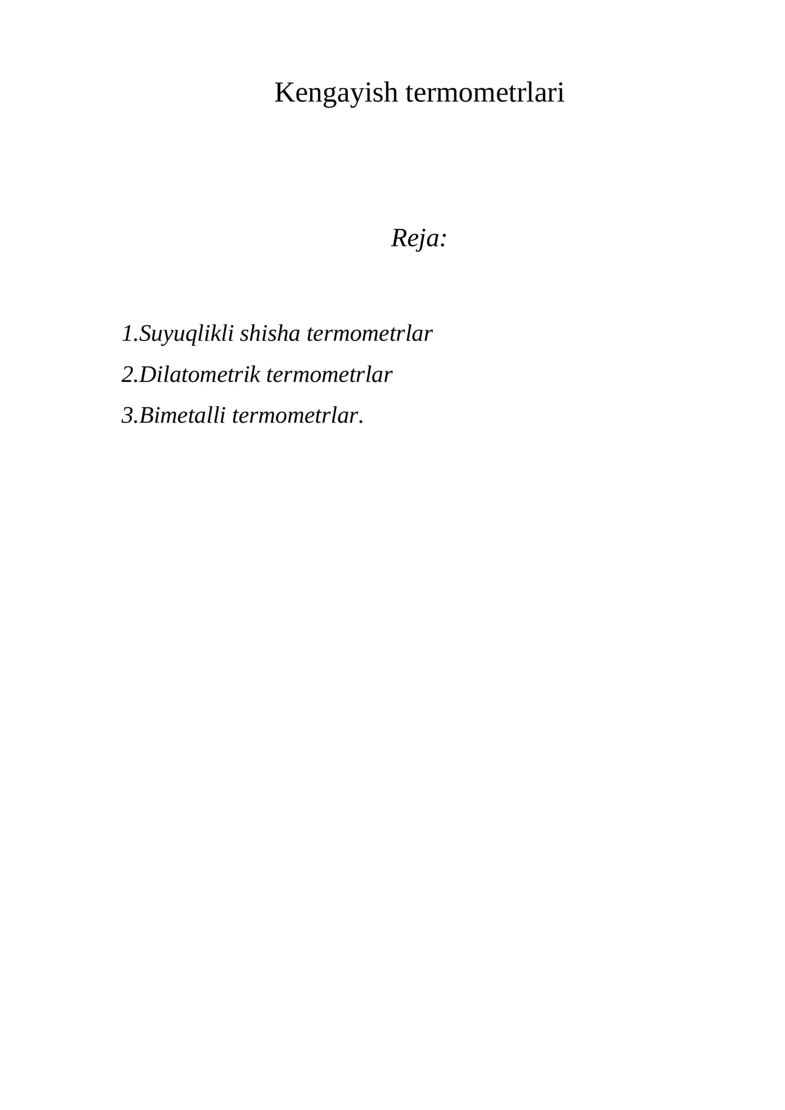 Suyuqlikli shisha termometrlari