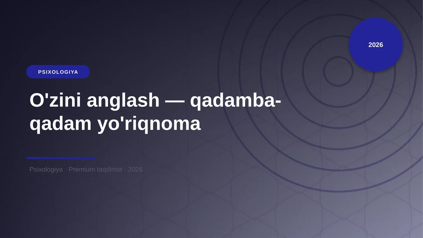 O'zini anglash — qadamba-qadam yo'riqnoma