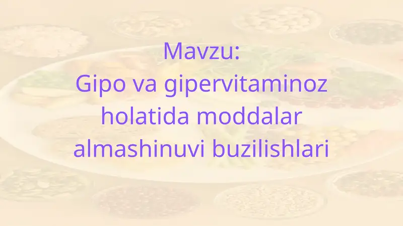 Vitaminlar biologik ahamiyati