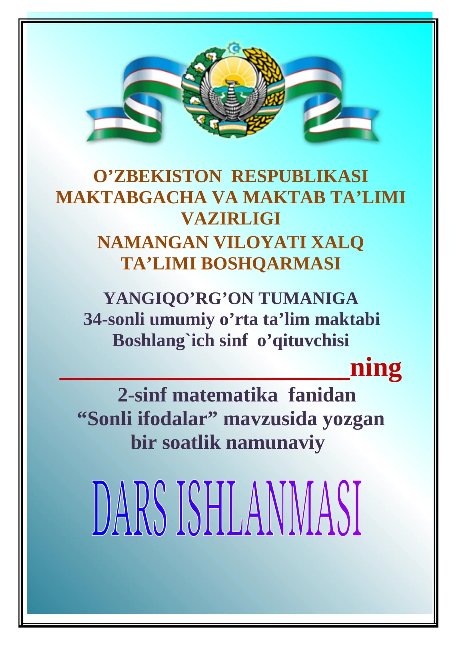 SONLI IFODALAR.