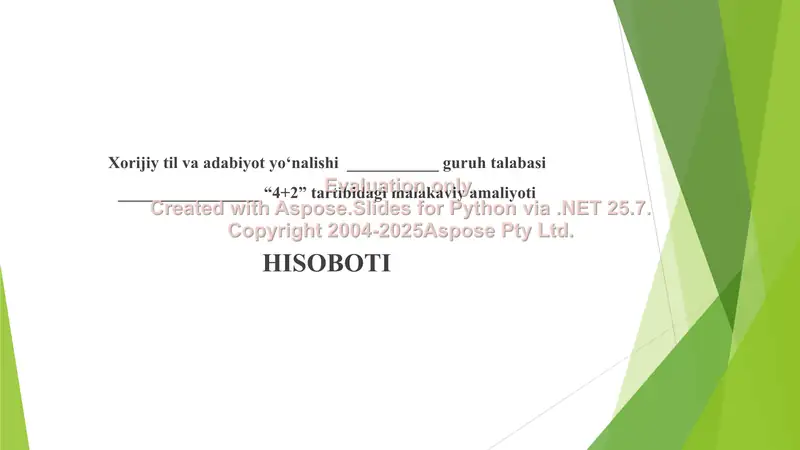 Pedagogikdan hisobot