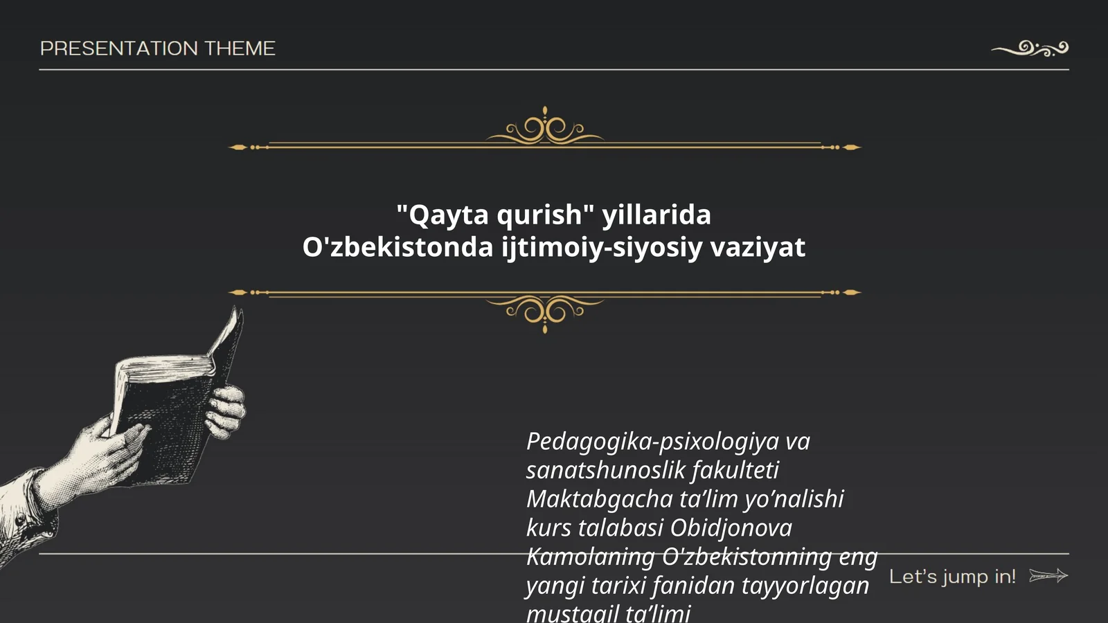 O'zbekistonning Eng Yangi Tarixi Fanidan Tayyorlagan Mustaqil Taʼlim