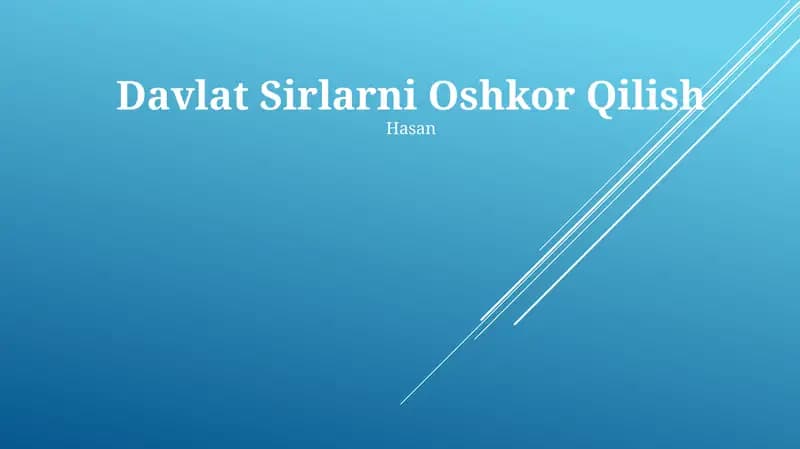 Davlat Sirlarni Oshkor Qilish